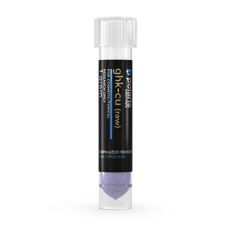 GHK-Cu Raw Powder (1 Gram) 1 GHK-Cu raw powder container from Polaris Peptides